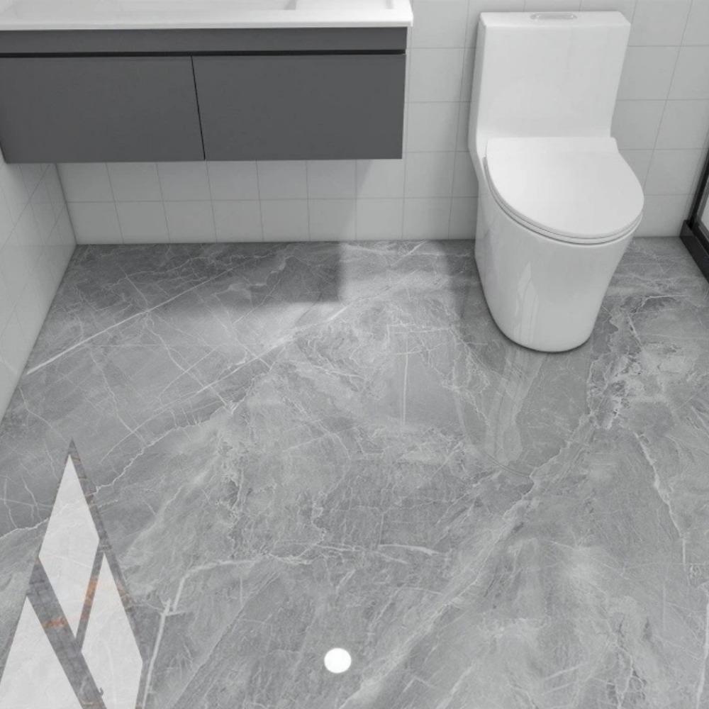 Imitation Marble Floor Tiles Waterproof Non-Slip Self-Adhesive Wallpaper Wear-Resistant Peel and Stick Decorative Floor Stickers