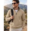 Men S Jacquard Stand Collar Pullover Sweatshirt With Zipper Pocket