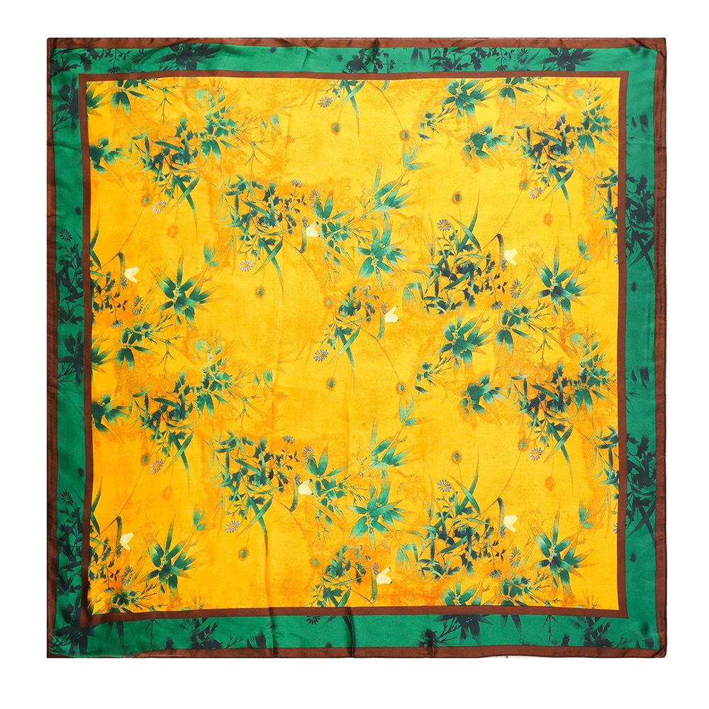 New 110Cm Large Scarf Satin Printed Silk Scarf Lijin Forged Imitation Silk Women'S Headscarf