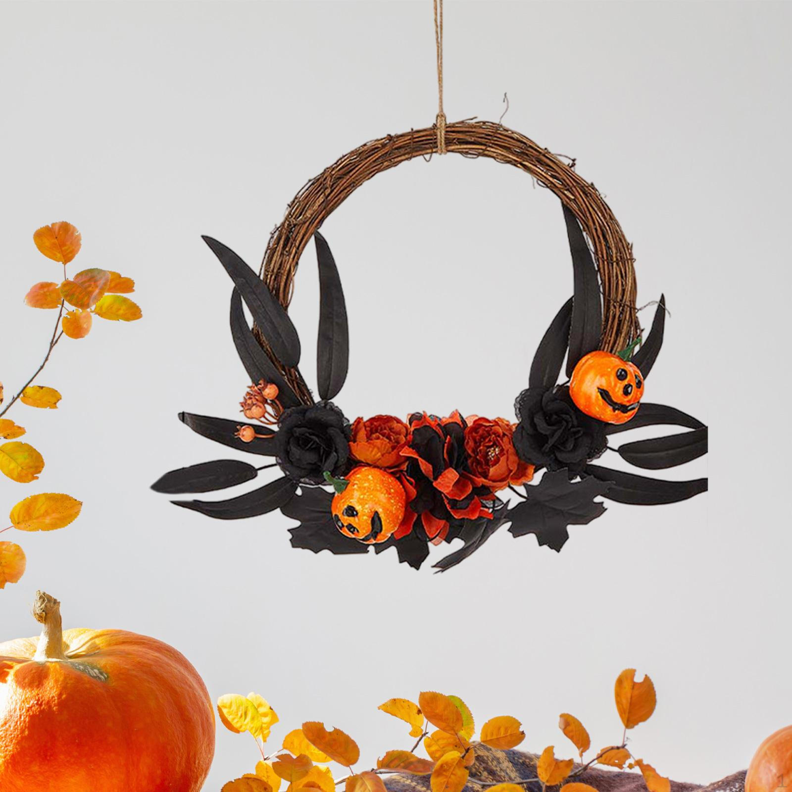 

Венок на Хэллоуин, жуткие украшения, гирлянда для дома с привидениями, настенная подвеска для фотореквизита Flower 47cmx31cm
