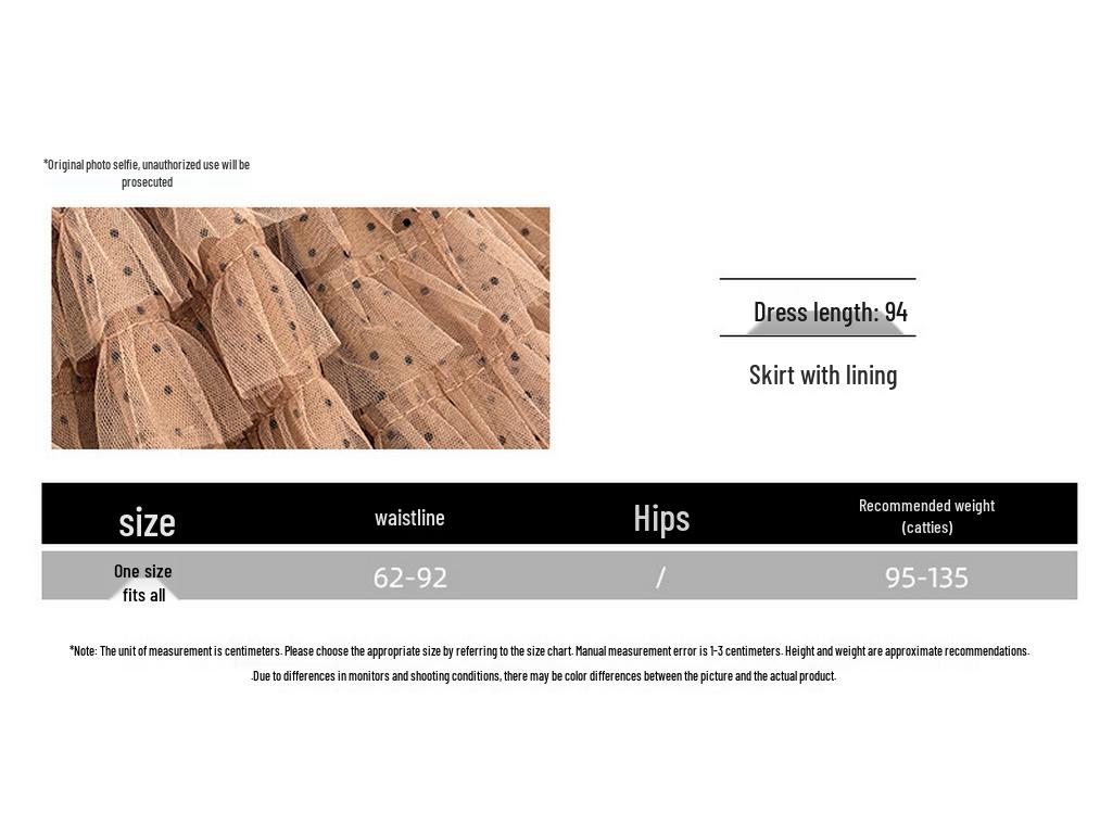 Polka Dot Mesh Fairy Fluffy Long Skirt - 2026 Spring/Summer High Waist A-line Layered Skirt for Women