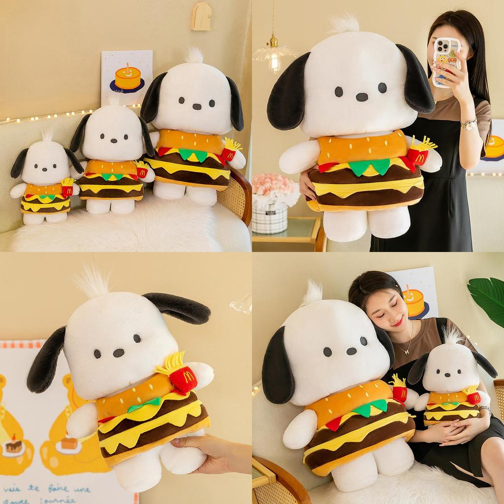 New Soft Plush Hamburger Pacha Dog Doll Wholesale For Bed Decoration And Claw Machine