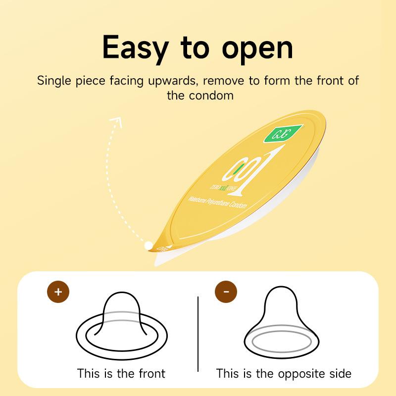 001 Ultra-thin 56mm Condom Super Lubrication Transparent Natural Latex Condom Safe Sex Sex Product for Male