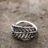 925 Silver Leaf Aesthetic Rings For Women Couple Accessories Vintage Luxury Elegant Fine Jewelry Gifts Prevent Allergy