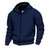 Men's Comfortable Thick Hooded Sweatshirt, Zipper Sports Shirt, Long Sleeved Sweatshirt, Autumn and Winter Season