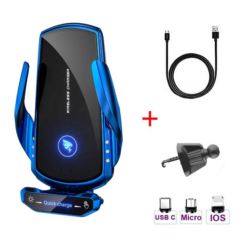 100W Uchwyt Samochodowy na Telefon Ładowarka Bezprzewodowa Szybkie Ładowanie Dla iPhone 11 12 Pro Xiaomi Samsung Magnetyczna Bezprzewodowa Ładowarka Samochodowa