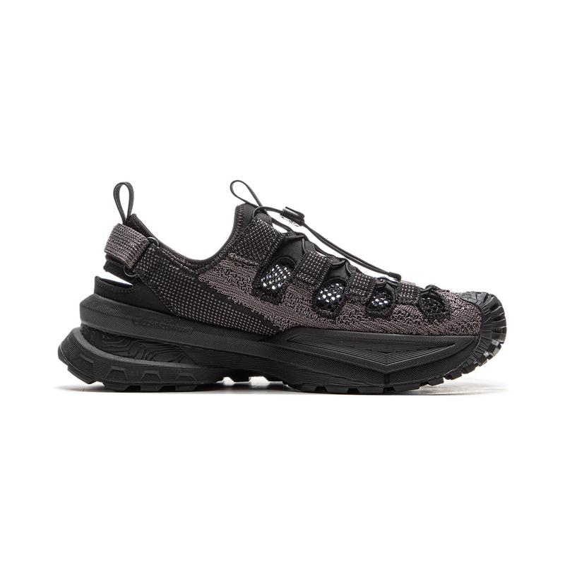 New LiNing CF Tracing, Xunchuan Shock Absorbers Slip Resistant Abrasion Resistant Low Top Hiking Shoes Unisex Black Gray AHLV001-4