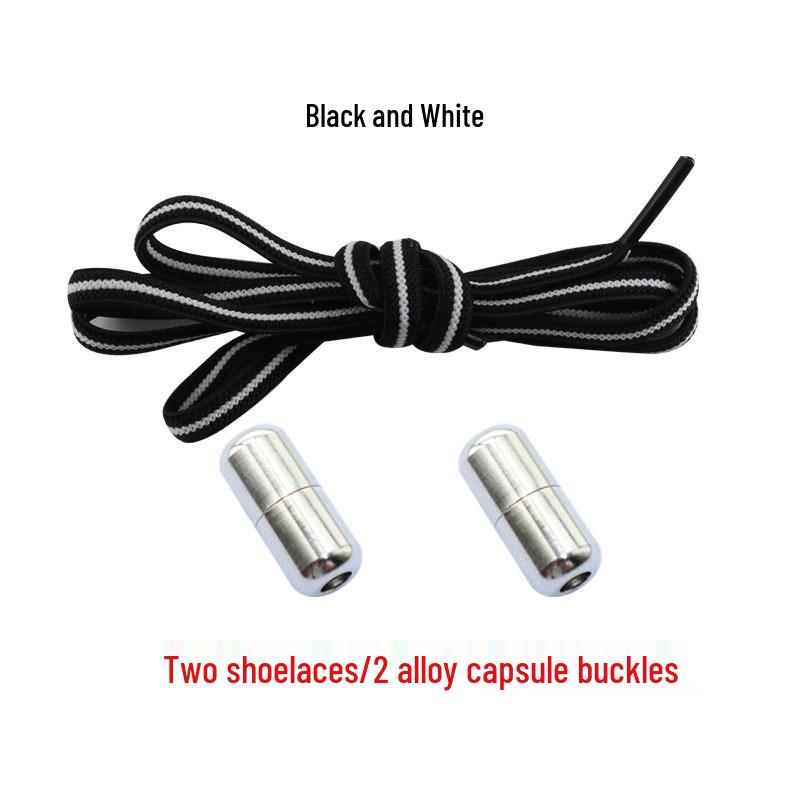 

Металлическая капсульная эластичная шнуровка без завязывания с плоскими сетчатыми шнурками Silver