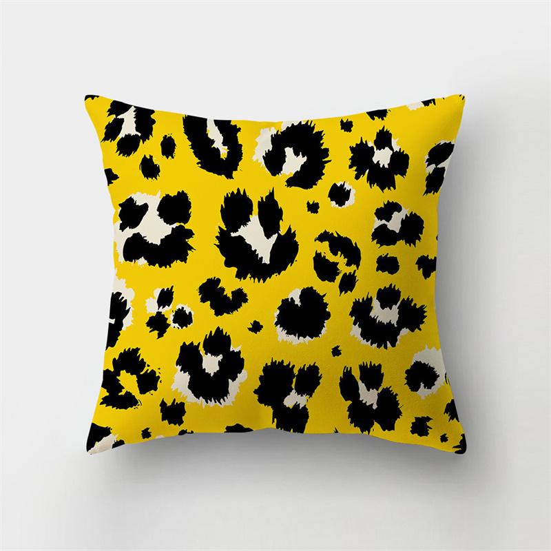 Yellow Plant Printing Pattern Cushion Cover Pillowcase Home Living Room Sofa Bedroom Decorative Pillowcase