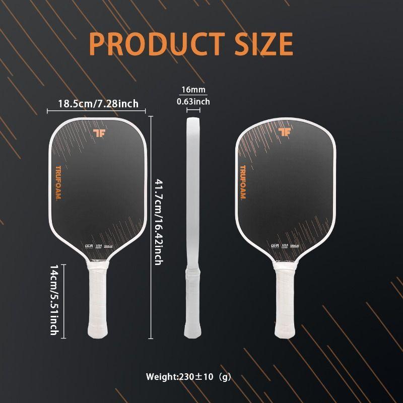 CRBN Co-brand Gen5 Hot Press Toray T700 Carbon Fiber Pickleball Paddle TruFoam Foam Core Professional Tournament Racket