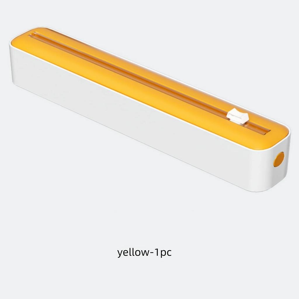 New 2-in-1 Plastic Wrap & Foil Dispenser with Slide Cutter - Durable Kitchen Organizer with Suction Cup Base for Home Use