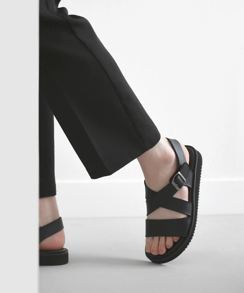 Wetheroad Wtrd4109 Aiden Cross Sandals Matte Black [230~290Mm]