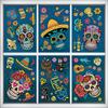 Mexico Day of the Dead Skull Festive Atmosphere Decorative Stickers Glass Showcase Static Electricity