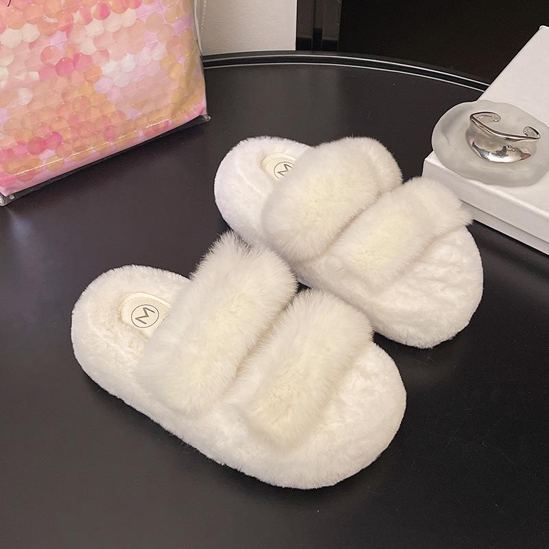 

Популярные у интернет-знаменитостей женские пушистые тапочки на толстой подошве 2025 новые осенне-зимние теплые и увеличивающие рост домашние хлопковые тапочки партия 40