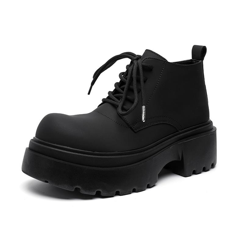 

Derby Martin boots men s 2025 new short boots platform heightening British style retro leather boots tide 18944-R 38 чёрный