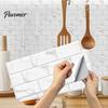 PVC Surface Protection Film 6Pcs Marble Pattern Peel And Stick Backsplash, Waterproof Brick Wall Panels, Self Adhesive Stickers for Kitchen Tile, Faux