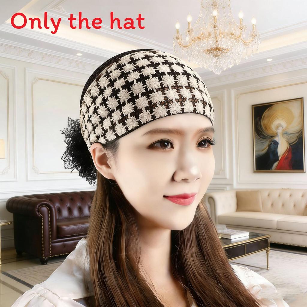 Ethnic Style Collapsible Ladies Head Wrap With Breathable Lace For Summer And Winter Fashion