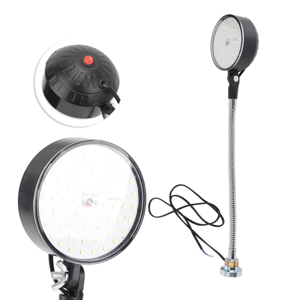 Lampe mit Magnetfuß Hohe Helligkeit Legierter Stahl Flexibler Schwanenhals Arbeitslampe zum Lesen DC24V
