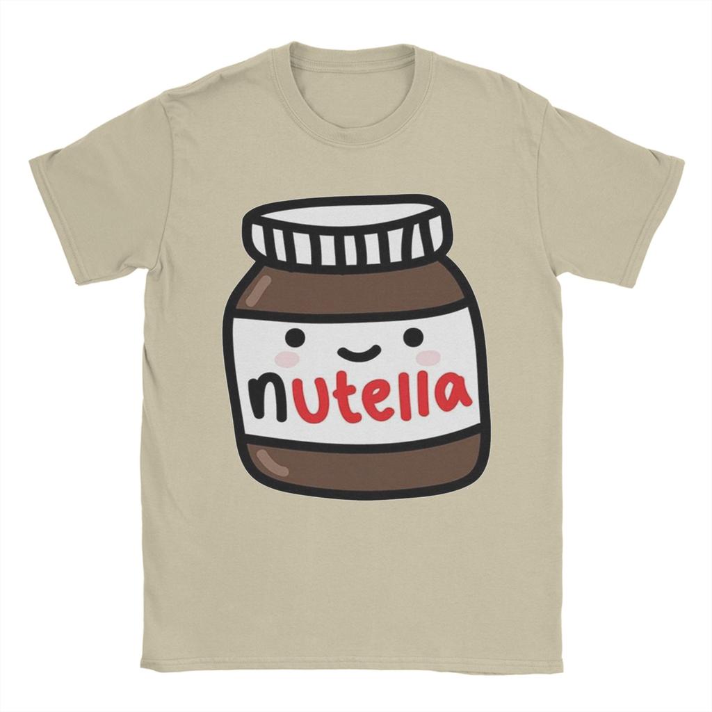 Nutella Koszulka Czekoladowa Unisex Czysta Bawełna Koszulki Vintage Okrągły Dekolt Krótki Rękaw Góra Pomysł na Prezent