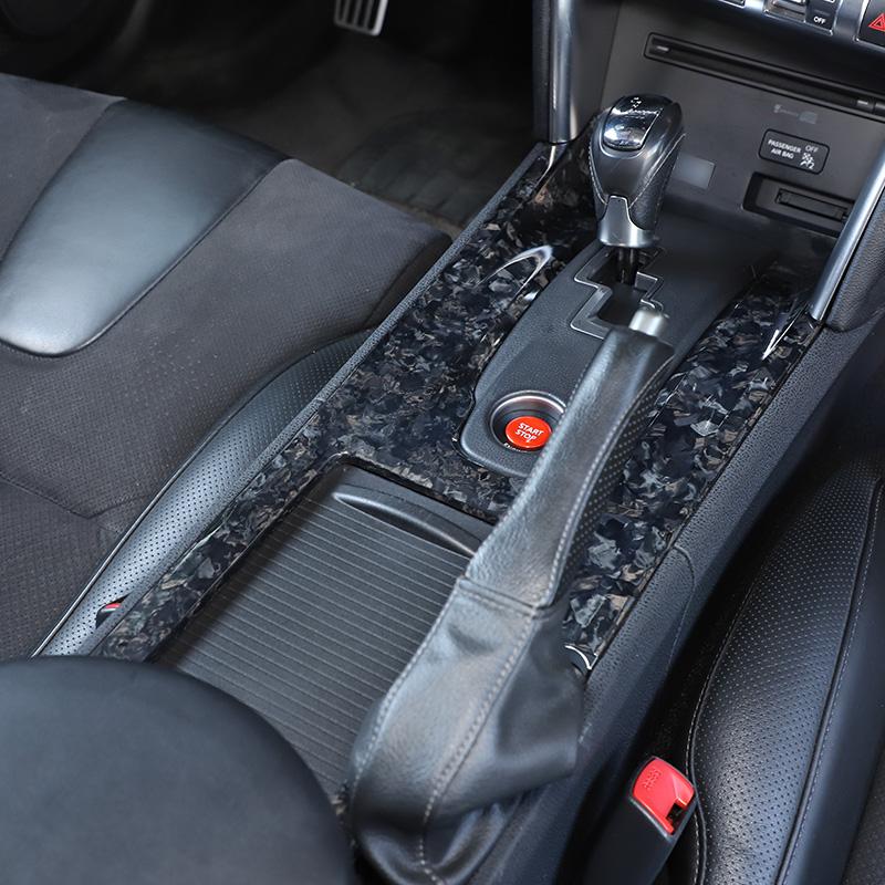 For Nissan GTR R35 2008-2016 Central Control Gear Panel Trim Sticker Protective Frame Cover Real Carbon Fiber Car Accessories