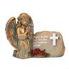 Solar Powered Resin Praying Angel Memorial Statue With Glowing Crosses Grave Light for Outdoor Garden Cemetery Decors P9YB