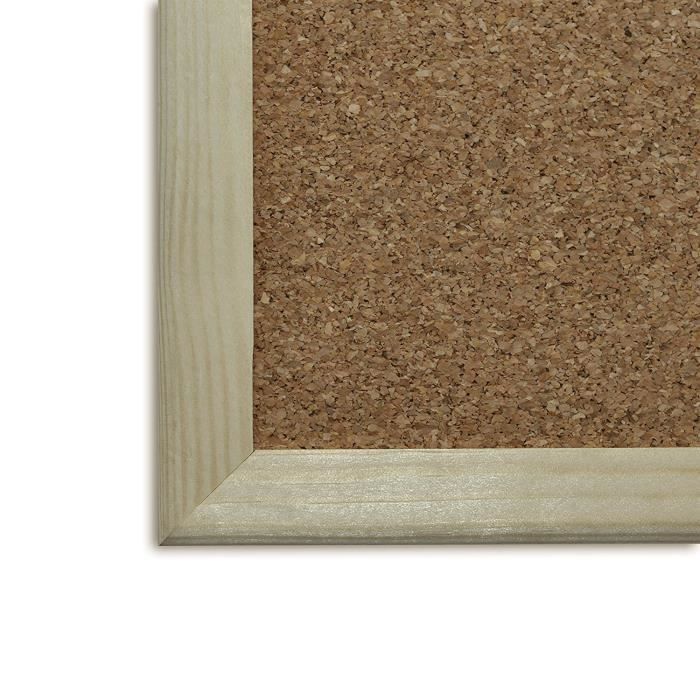 Creative Home 90 x 60 cm Tableau Liege Mural | Cadre de Pin à Épingles | Panneau pour Bureau, Cuisine, Chambre, Cafe, Maison, Ecole