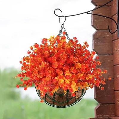 Artificial Fall Flowers Outdoor Fake Plants UV Resistant Faux Plastic Greenery Halloween Garden Porch Patio Fall Home Decor