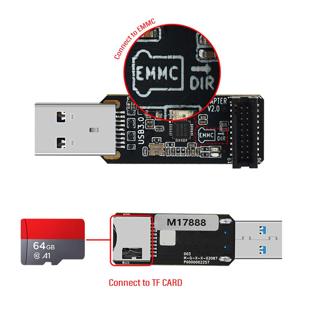 3D Printer Accessories Fast Printing Machine Memory Expansion Card MKS EMMC 32G MKS EMMC-ADAPTER V2 Card Reader