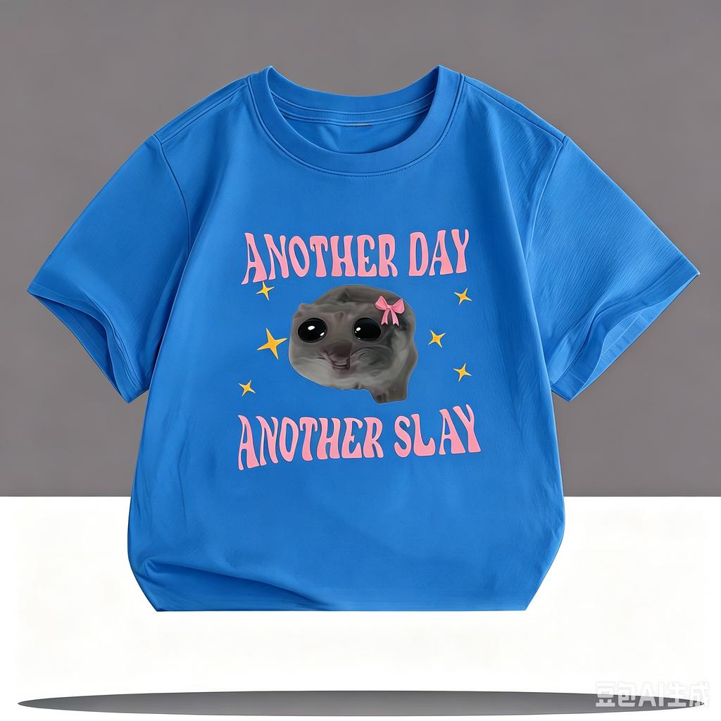 Another Oay Children Cartoon Print Tshirts Summer Girls Casual Fashion Kawaii Colorful Short Sleeve Tops Kids Tshirts