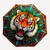 1pc Tiger Mandala Automatic Folding Umbrella, Sturdy And Durable Automatic Folding Umbrella with 8 Ribs, Convenient for Outdoor Use162