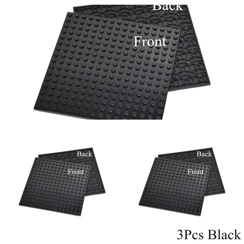 Non-Toxic 3Pcs Plates 16 X 16 Double Sided Baseplate Building Blocks Base Plate Moc City Parts Educational Toy For Children