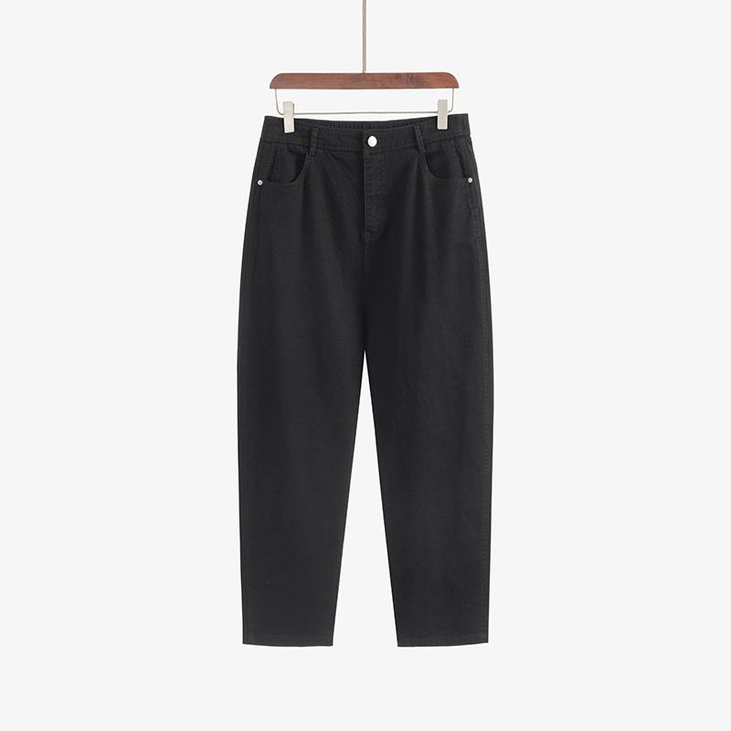 

Женские эластичные свободные прямые брюки больших размеров, весенне-летние брюки с высокой талией, попсовые брюки 4XL чёрный