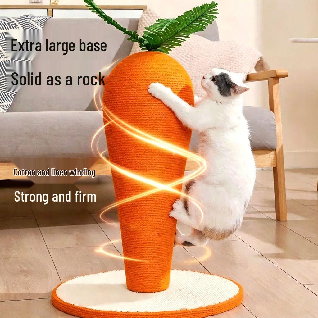 Extra Large Wear-Resistant Sisal Carrot Cat Tree & Scratching Post Toy