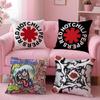 Red Hot Chili P-Peppers Band Cushion Cover Plush Fabric Soft Double-Sided Printed Sofa Pillow Case Colorfast Home Decor Gift