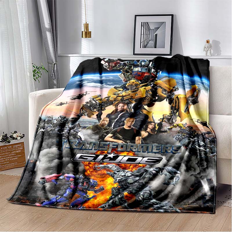 Cartoon T-Transformers Autobots Soft Flannel Blanket for Beds Bedroom Sofa Picnic,Throw Blanket for Cover Outdoor Leisure Gift