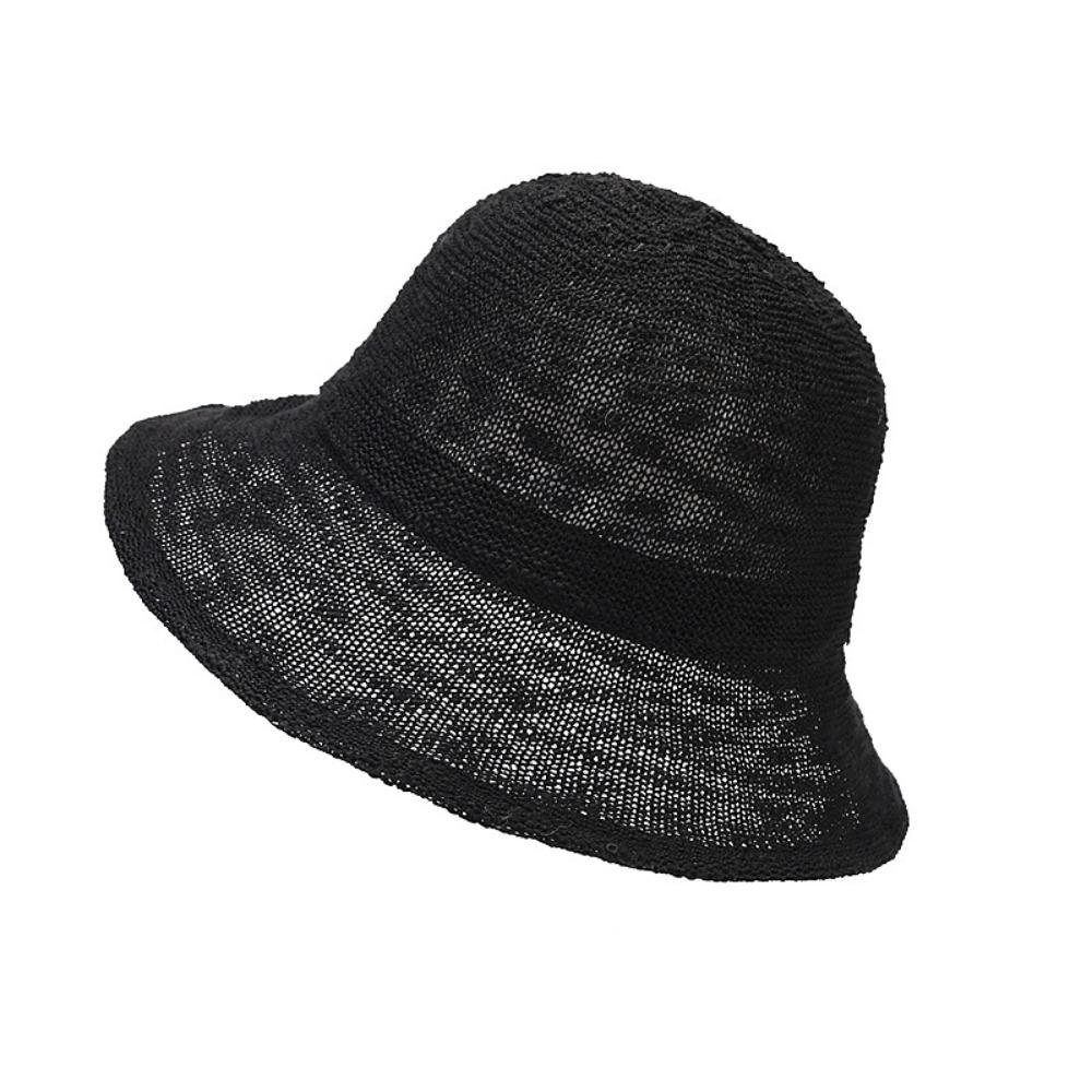 Korean Knitted Bucket Hat Thin Basin Cap Casual Fisherman Hat  Summer