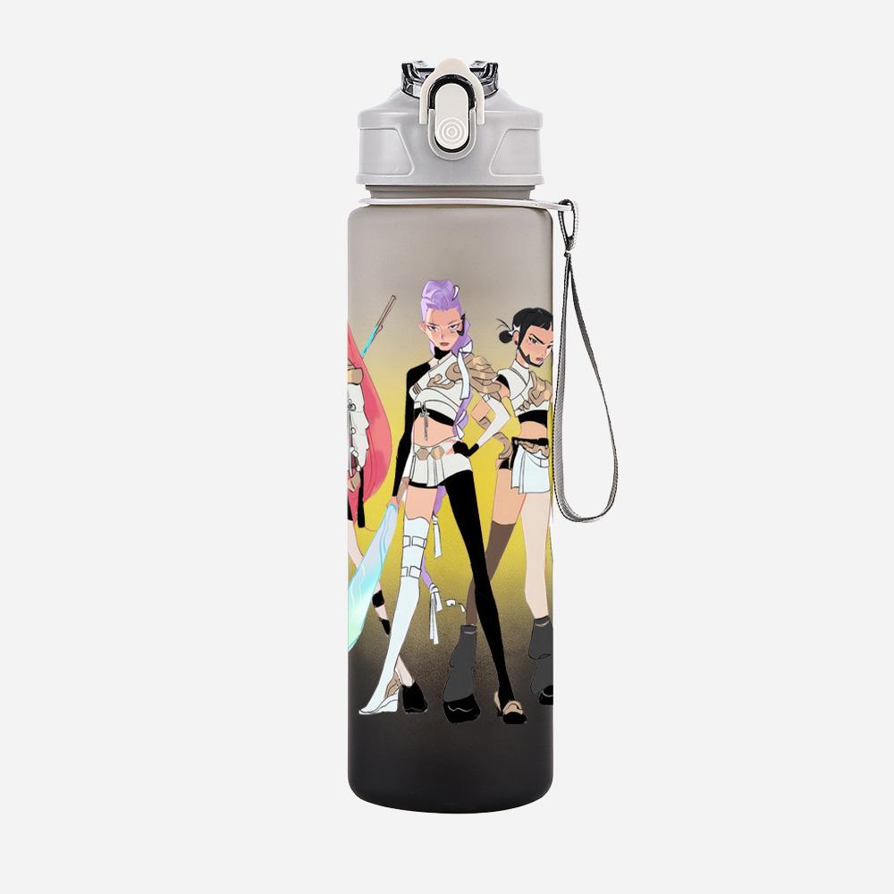 Cartoon K-Pop Dämonenjäger Bedruckte 750 ml Wasserflasche Große Kapazität Trinkbecher Tragbarer Outdoor-Sport Wasserbecher Kindergeschenk