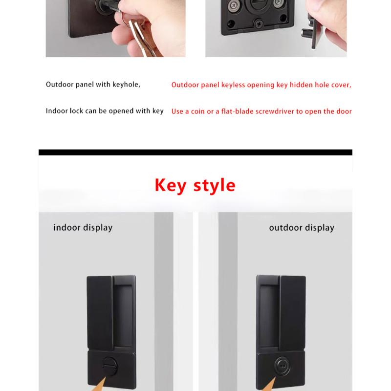 New Style Handleless Flat Lock Modern Bedroom Magnetic Recessed Door Handle Silent Push And Pull Invisible Sliding Door Lock