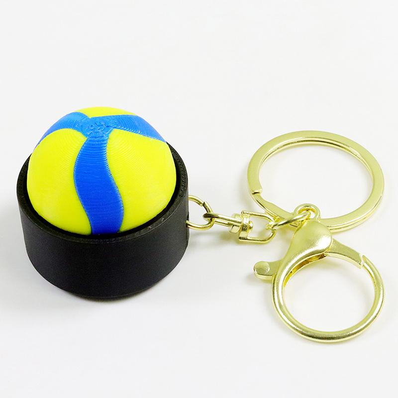 3D Tisk Sportovní Míč Clicker Klíčenka Basketbal Fotbal Tlačítko Fidget Hračka Kapesní Decompresní Nástroj Pro Stres