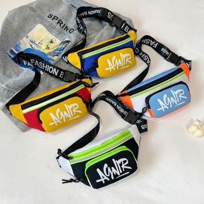Neue Baby Mini-Hüfttaschen Oxford Niedliche Buchstaben Mädchen Jungen Bananen-Tasche Mode Bauchtasche Kinder Schulter Crossbody Brustgurt Taschen