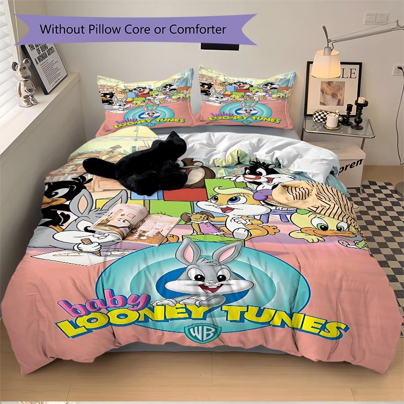 3pcs Looney Tunes Bedding Set. Soft and Comfortable with No Core Included (1x Duvet Cover + 2x Pillow Covers) yy251031099