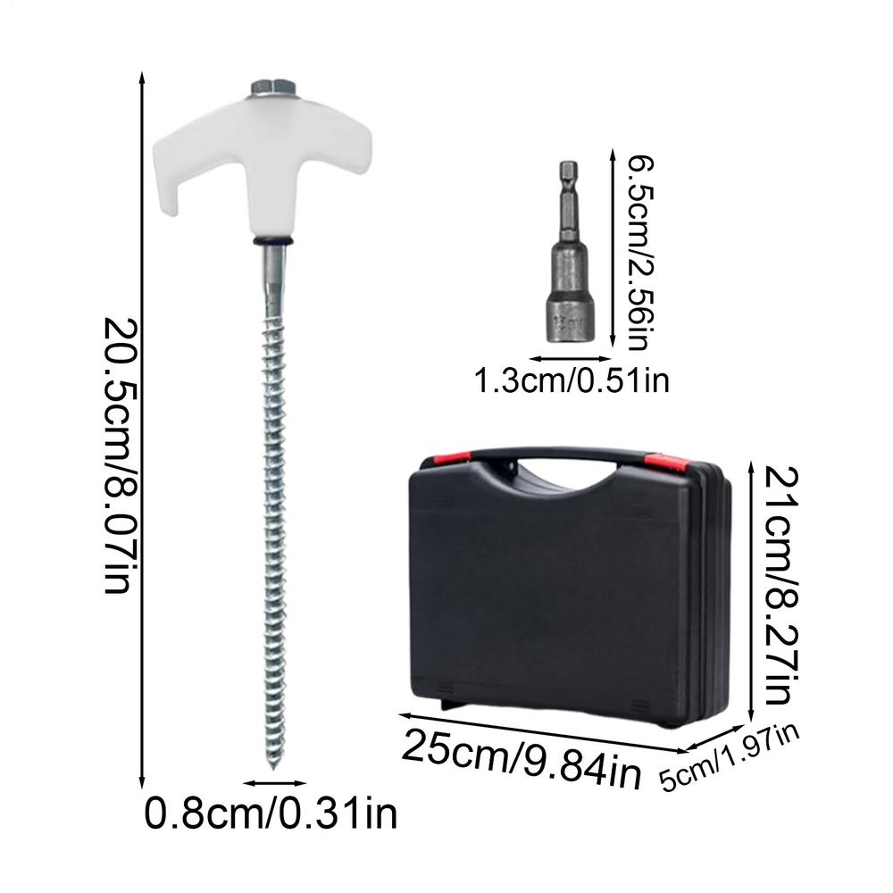 

10pcs Metal Tent Spikes Camping Pegs Drill in Ground Anchors Heavy Duty Spiral Screw with Hex Socket Stakes Camping Stakes