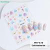 Ocean Wind Nail Stickers,3D Relief Starfish And Shell Cute Stickers,Cartoon Dolphin,Octopus,Coral DIY Nail Stickers.