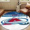 Avalanche Team Spirit Round Rug for Livingroom,Bedroom, Palyroom, Chair Rug, Area Rug, Circle Carpet, Large Size Decor Fan Christmas Gift