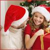 Soft Plush Santa Hats Classical Design Christmas Cap For Adult Kids Indoor Outdoor Holiday Party Gathering Headpiece