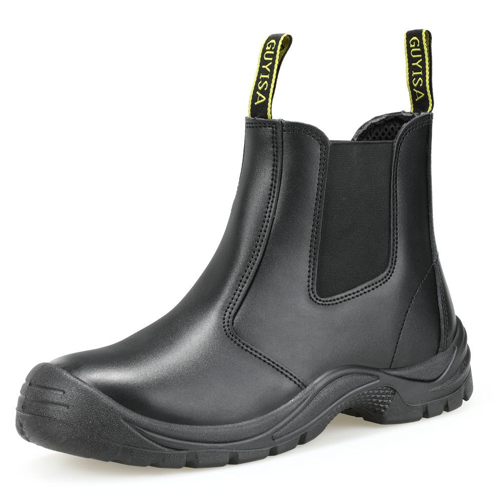 Crosschoice Sicherheitsstiefel aus Rindsleder mit Stahlkappe - Antistatisch, Durchtrittsicher, Stoßfest, Abriebfest, Staubfreier Schutz.