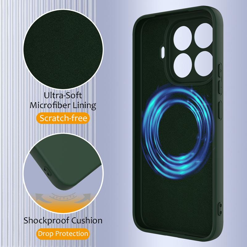 Etui z płynnego silikonu o wrażeniu skóry dla Xiaomi 15T Pro 14T/13T Pro 17 Pro Max 15 Ultra POCO X8 Pro Max M8 Pro F8 Ultra Magnetyczne Pokrowiec