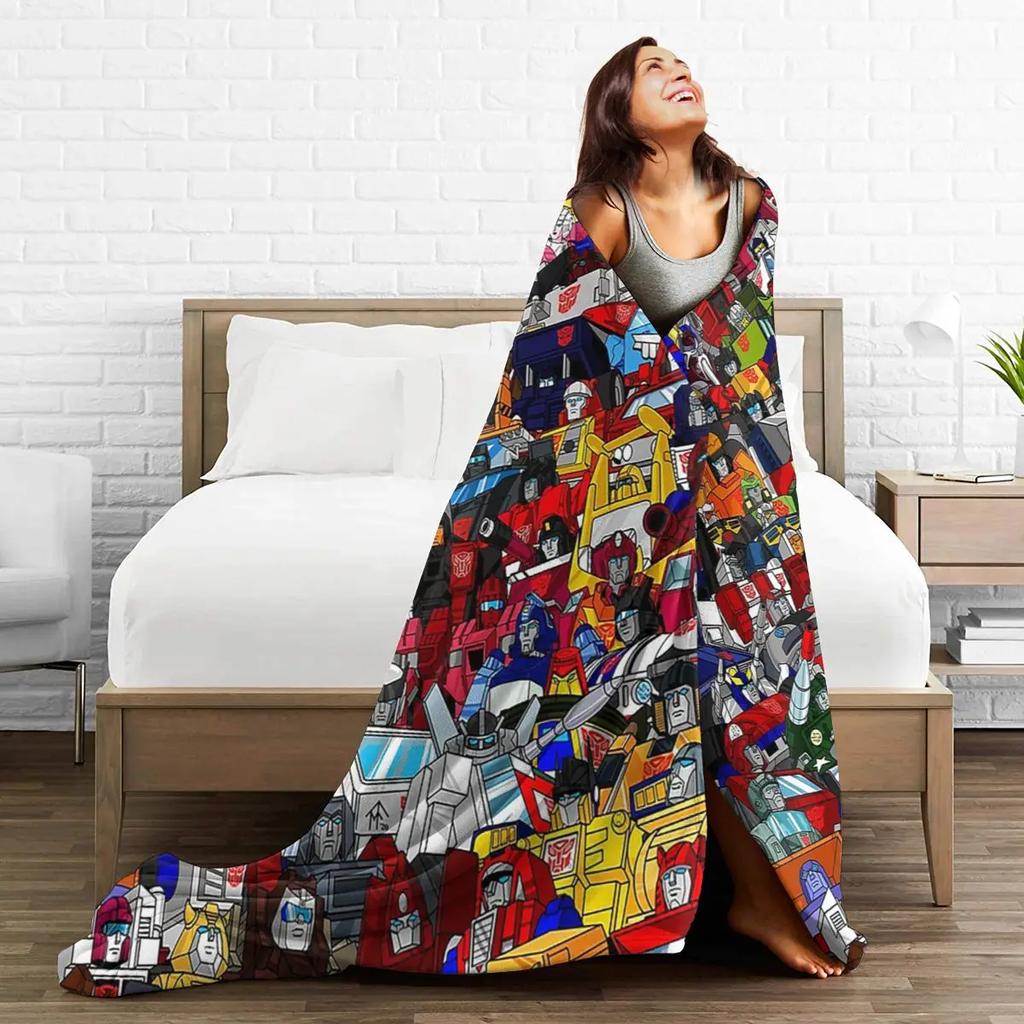 G1 Transformers Autobots Decken Weiche Warme Flanell Überwurfdecke Tagesdecke für Bett Wohnzimmer Picknick Reise Zuhause Sofa