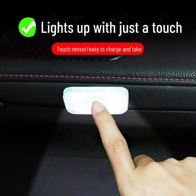 Luz LED de inducción inalámbrica para interior de coche: se activa al tacto, sin necesidad de cableado.