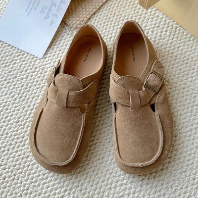 Mode 2024 Ballerinaschuhe für Damen Mori Girl Stil Schuhe Frau Hohe Qualität Retro Ballerinas Damen Schnalle Slipper Kuhveloursleder